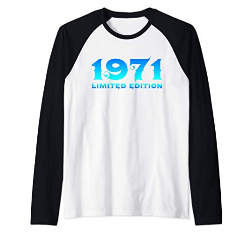 49 Años Cumpleaños Hombre Mujer Regalo Deco Divertido 1971 Camiseta Manga Raglan