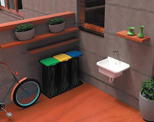 Adventa - Lavabo de pared de resina para exterior, 50 x 35 x 24 cm, blanco, 50 x 35 x 24 cm