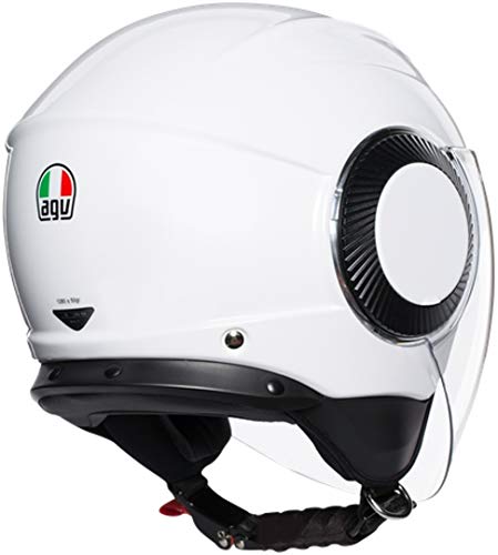AGV Abierto E2205 Orbyt Solid Casco Moto Jet, Hombre, Blanco Perla, S