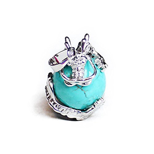 Aituo amatista Natural Tumbled Gemstone Dangle dragón alrededor de moneda Charm Bead colgante para DIY colgante