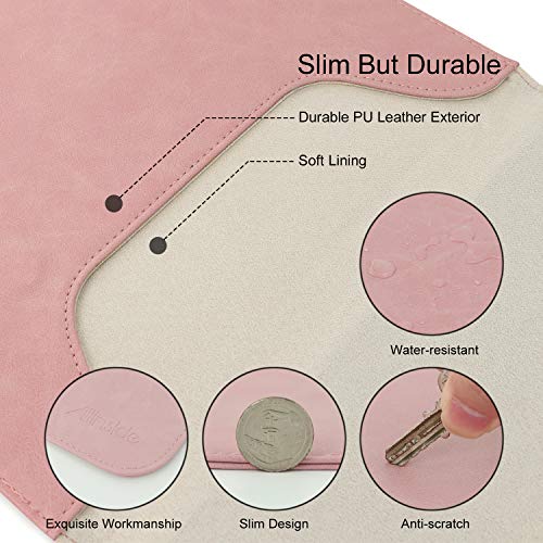 Allinside Funda de Cuero Sintético para portátiles de MacBook Air 13" 2010-2017 (A1369 A1466)/ MacBook Pro 13" 2012-2016 (A1425 A1502)/ MacBook Pro 13" CD-ROM (A1278), Rosa