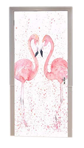A.Monamour Pegatinas De Pared Rosa Flamenco Pareja Besar Amor Corazón Romántico Decoraciones del Día De San Valentín Vinilo Puerta Calcomanías Papel Tapiz Murales De Pared Puerta Pegatinas
