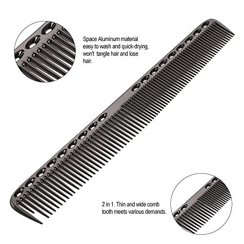 Anself acero inoxidable Peluquería Peine Pelo Peine de acero peluquería corte de pelo peine METÁLICO