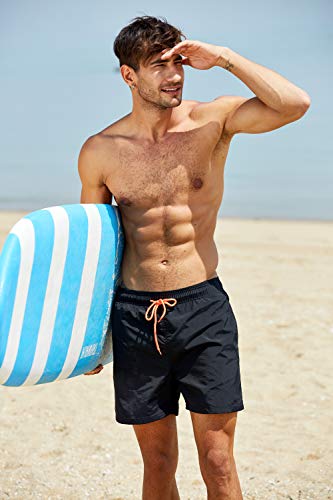 Arcweg Bañador Hombre Chico Playa Poliéster Pantalon Corto Hombre Deporte Secado Rápido Bañadores Natacion Ligero Moda Shorts Tallas Grandes 38-50 (Negro, S(EU)/Talla Española 38-40)