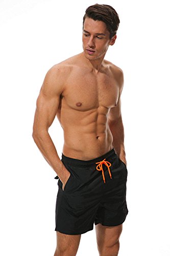 Arcweg Bañador Hombre Chico Playa Poliéster Pantalon Corto Hombre Deporte Secado Rápido Bañadores Natacion Ligero Moda Shorts Tallas Grandes 38-50 (Negro, S(EU)/Talla Española 38-40)