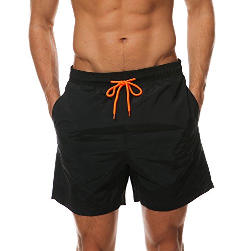Arcweg Bañador Hombre Chico Playa Poliéster Pantalon Corto Hombre Deporte Secado Rápido Bañadores Natacion Ligero Moda Shorts Tallas Grandes 38-50 (Negro, S(EU)/Talla Española 38-40)