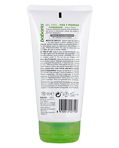 Babaria Gel Frío con Aloe Vera para Pies y Piernas Cansadas - 150 ml