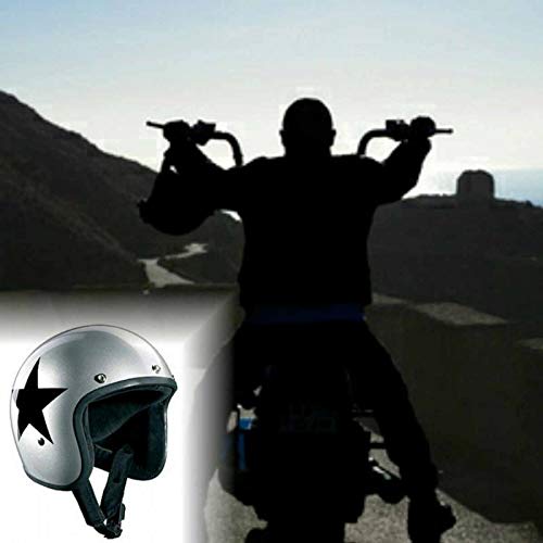 Bandit de ciclismo casco jet Star Silver Jet, Moto, Casco con visera de sol