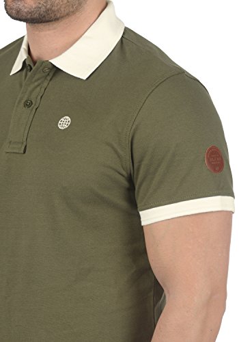 BLEND Ralf Camiseta Polo De Manga Corta para Hombre con Cuello De Polo De 100% algodón, tamaño:L, Color:Ivy Green (77086)