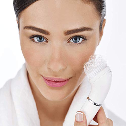 Braun Face 830 - Depiladora facial con cepillo de limpieza, color blanco