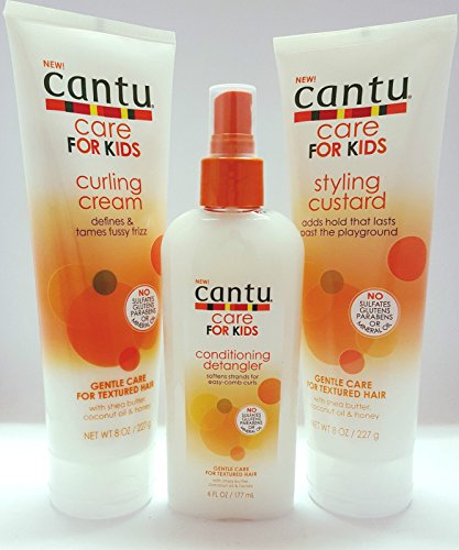 Cantu Care For Kids Crema de rizado, desenredante y Custard (juego de 3)
