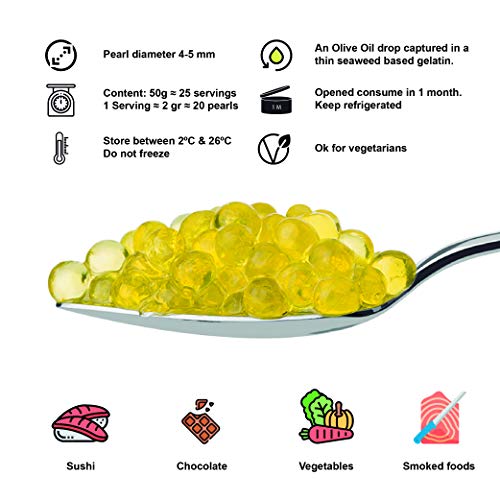 Caviaroli - Encapsulado de Aceite de Oliva Virgen Extra con Aroma de Wasabi - 50 g