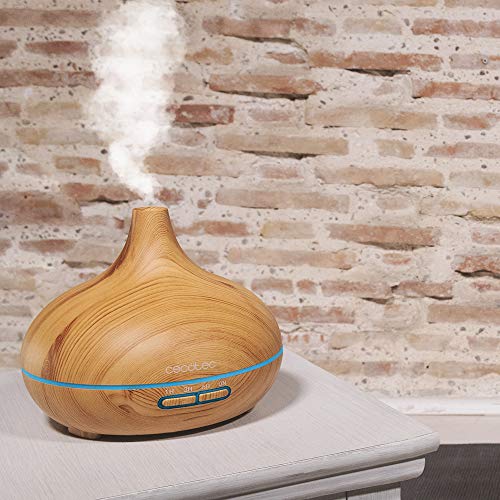 Cecotec Pure Aroma 300 Yang. Humidificador ultrasónico y difusor de Aroma 300 ml. Temporizador hasta 10 Horas. 7 Colores led. Función aromaterapia. Ultrasilencioso.