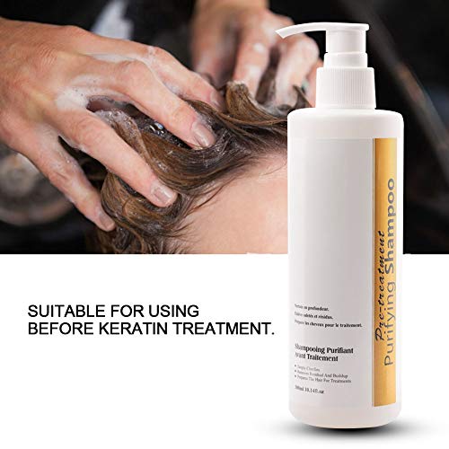 Champú Purificante 300ml Keratina profesional Champú de limpieza profunda Anti caspa Reparación de humedad para cabello normal a graso