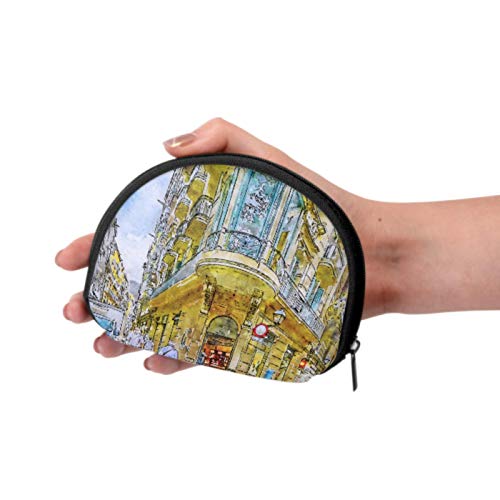 Change Pouch For Women Barcelona Street Gothic Quarter Spain Architecture Coin Purse For Boys Women Coin Pouch with Zipper Mini Cosmetic Makeup Bags For Women Girls Party Gifts and Decorations