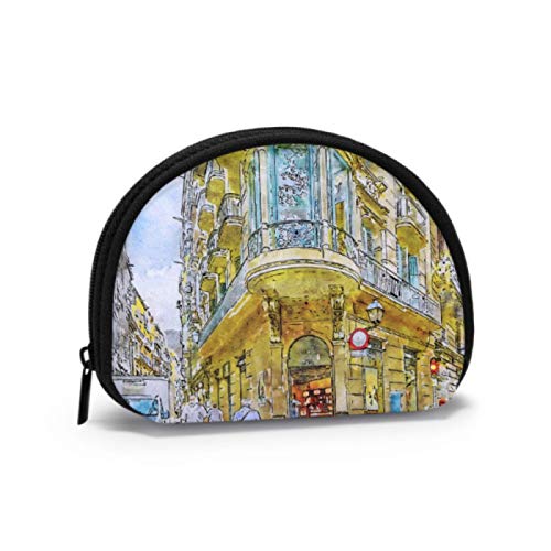 Change Pouch For Women Barcelona Street Gothic Quarter Spain Architecture Coin Purse For Boys Women Coin Pouch with Zipper Mini Cosmetic Makeup Bags For Women Girls Party Gifts and Decorations