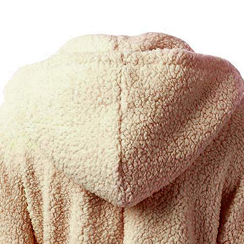 Chaqueta Mujeres de Invierno de Lana Cálida Cremallera Abrigo con Capucha Casual Suéter Abrigo de Algodón Outwear Hoodie riou