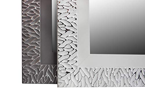 Chely Intermarket, Espejo de Pared Cuerpo Entero 35X140 cm(51,50x157)/Blanco-Plateado/Mod-157, Ideal para peluquerías, salón, Comedor, Dormitorio y oficinas. Fabricado en España. Material Madera.