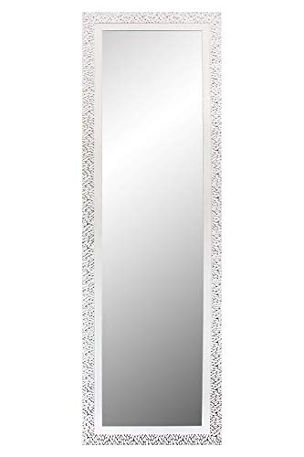 Chely Intermarket, Espejo de Pared Cuerpo Entero 35X140 cm(51,50x157)/Blanco-Plateado/Mod-157, Ideal para peluquerías, salón, Comedor, Dormitorio y oficinas. Fabricado en España. Material Madera.
