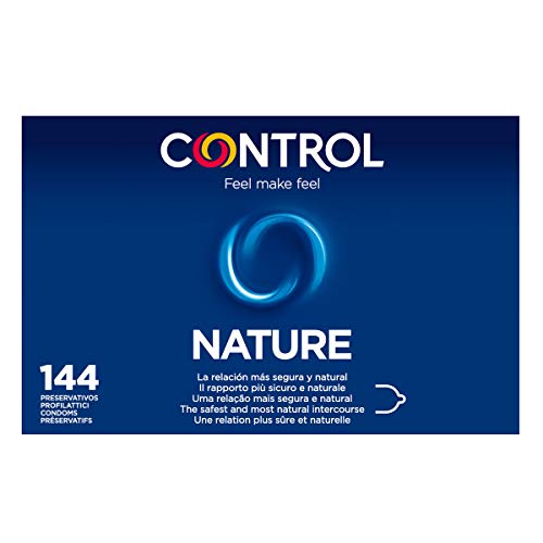 Control Nature Preservativos - Caja de condones con 144 unidades (pack grande ahorro) - Gama placer natural, lubricados, perfecta adaptabilidad.