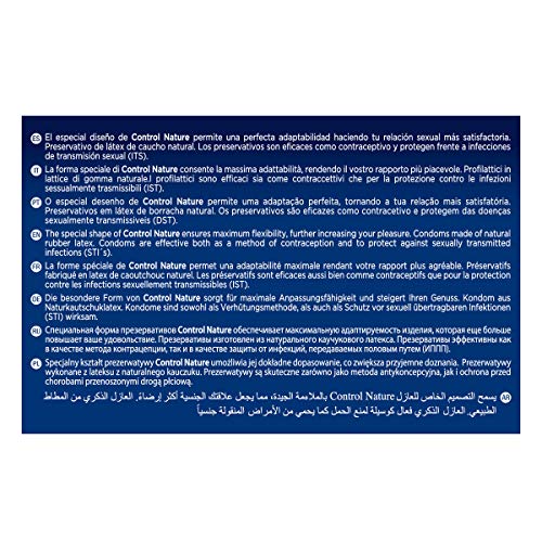 Control Nature Preservativos - Caja de condones con 144 unidades (pack grande ahorro) - Gama placer natural, lubricados, perfecta adaptabilidad.