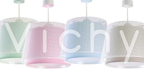 Dalber Lámpara Infantil de techo de 3 luces Vichy Azul, 60 W