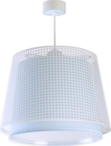 Dalber Lámpara Infantil de techo Vichy Azul, 60 W