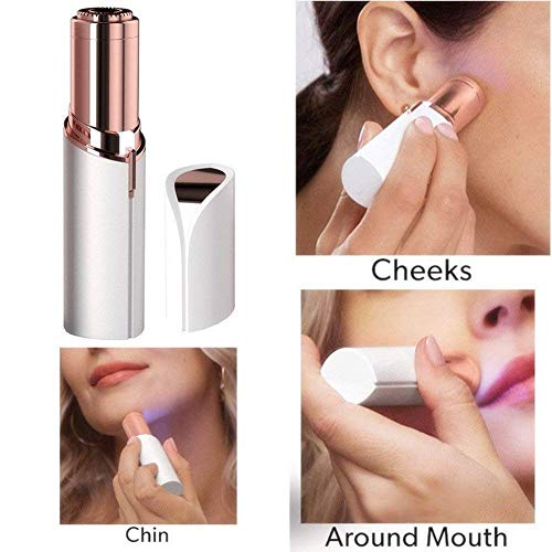 Depiladora Mujer Facial Depiladora de Vello Eléctricas afeitadora sin dolor Removedor de la Maquinilla con Luz Led Incorporada Recortadora para Mejillas Labios Barbilla y Cuello