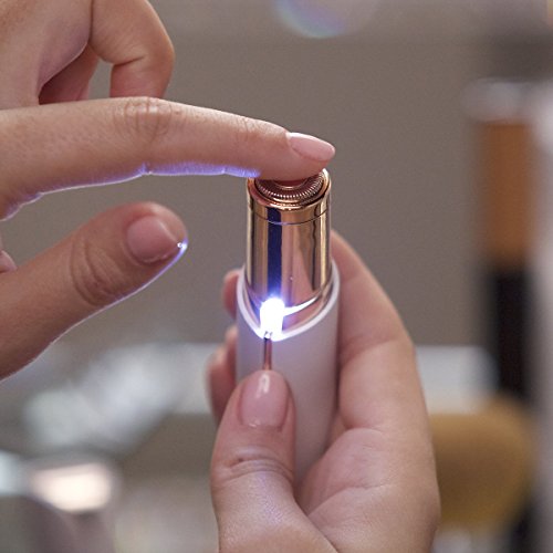 Depiladora Mujer Facial Depiladora de Vello Eléctricas afeitadora sin dolor Removedor de la Maquinilla con Luz Led Incorporada Recortadora para Mejillas Labios Barbilla y Cuello