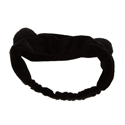 Diadema elástica para mujer con orejas de gato para el lavado de rostro, maquillaje, correr, deporte, color negro