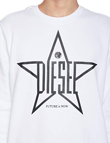 Diesel S-Gir-ya Sweat-Shirt Sudadera, Blanco (Bright White 100), Large para Hombre