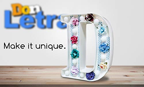 DON LETRA Letras Luminosas Decorativas con Luces LED, Letras del Alfabeto A-Z, Altura de 22cm, Color Blanco - Letra T