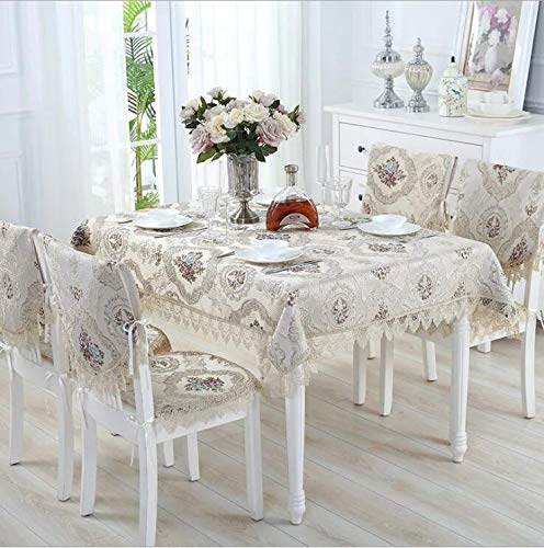 DONGZHI Cordón Tapete de Mesa Sala Manteles, Clásico Camino de Mesa Vestidor Bufandas, Funda de Silla por Hogar Navidad Partido (Color : Beige, Size : 120x150cm)