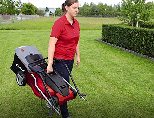 Einhell GC-EM 1536 - Cortacésped eléctrico (1500 W, altura de corte 5 niveles | 25-65 mm , ancho de corte 36 cm, hasta 600m² de jardín, 38L de capacidad de bolsa) (ref.3400150)