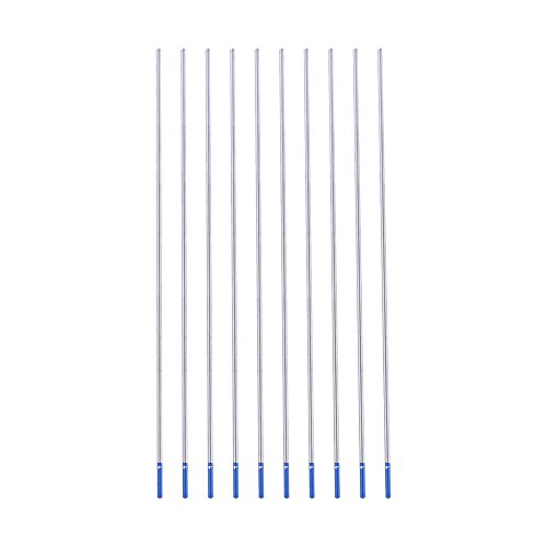 Electrodos de soldadura, 10pcs Electrodos de soldadura de tungsteno Electrodo de Lanthanated Punta azul 1.0/1.6/2.4mm(1.6 x 150mm)
