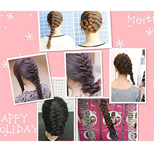 Estilo Completo DIY Braid Espigado pelo Placas trenzado umge Árboles Clip herramientas negro