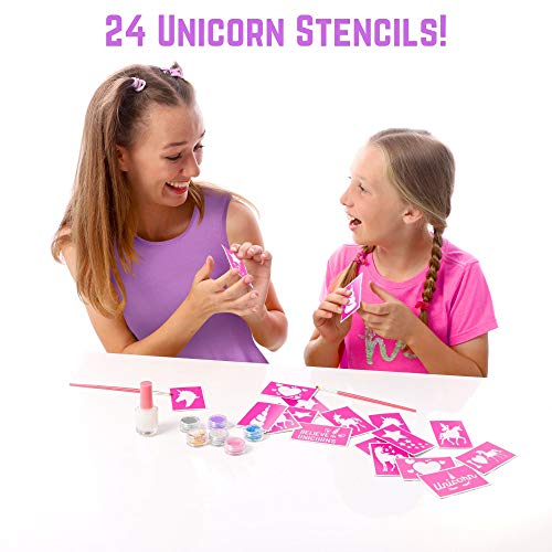 GirlZone Regalos para Niñas -Tatuajes Purpurina Unicornio -Kit de Tatuajes Temporales con Brillantina para Niñas -Tatuajes Temporales - Tattoos Infantiles