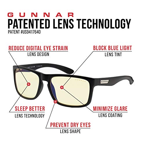 Gunnar Intercept Onyx - Gafas antifatiga, Color Negro