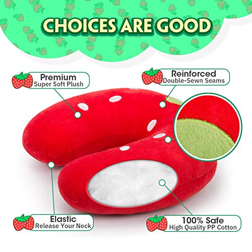 H HOMEWINS Almohada de Viaje para Niños Kids Soporte para el Cuello Cojín Almohada Cervical Ultra Suave Animales Dolor de Cuello Sueño para Asiento de Carro Avión