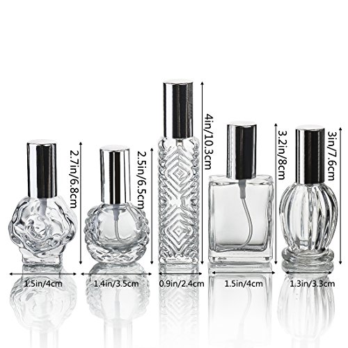 H y D claro Vintage de vacío recargable atomizador de perfume botella de cristal para boda regalos decoración del hogar conjunto de 5