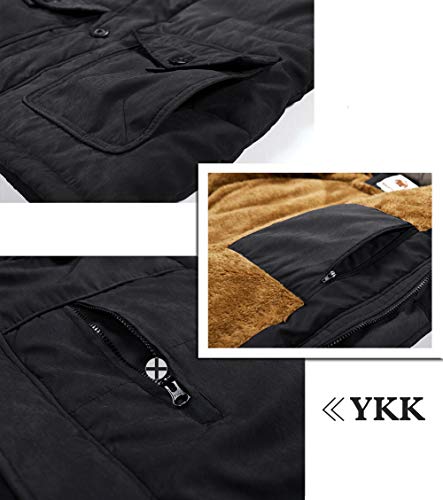 HAINES Chaquetas Parkas Hombre Invierno Abrigo Parka con Capucha Cálido Chaqueta Outdoor BLU XL