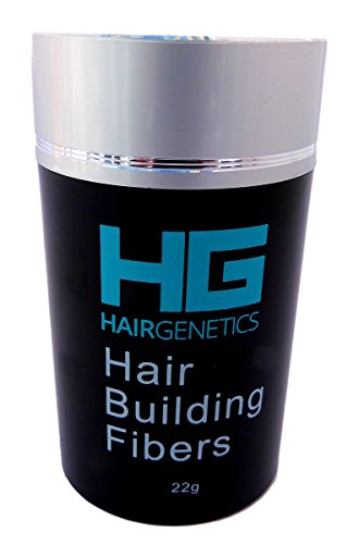 Hair Genetics® Fibras Capilares de Queratina para Cabello - Fórmula Avanzada Cero Picores de Calidad Profesional y Aspecto Natural para Hombres y Mujeres Dispensador 22 g (Negro)