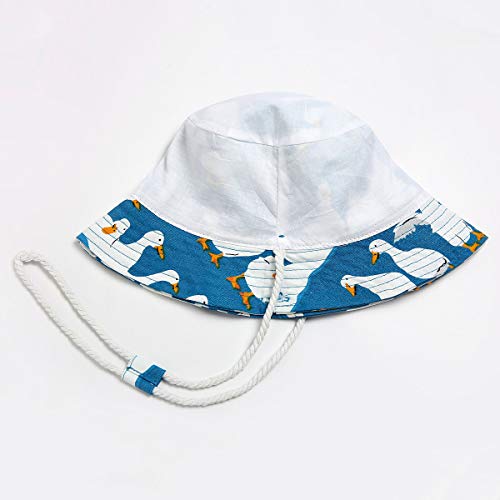 Happy Cherry - Sombrero Pescador para Bebé Niños Niñas Verano Infantil Gorra Protectora del Sol Cartoon para Playa Vacaciones Bucket Hat Estampado de Pato Azul - 50cm(18-36 Meses)