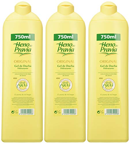 Heno de Pravia Original - Gel de ducha, paquete de 3 (3x750 ml)