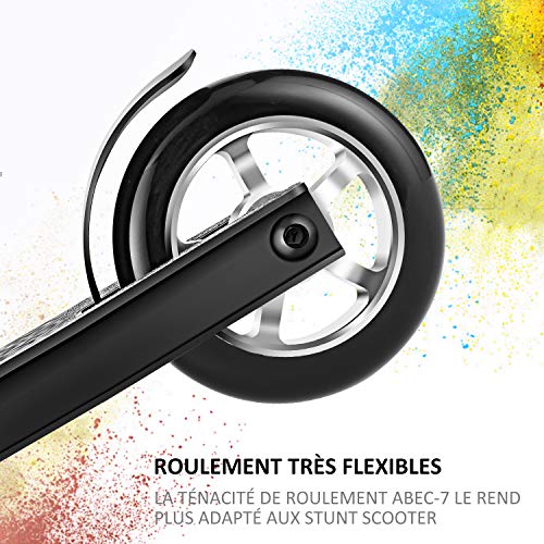 Hikole Patinete Freestyle - Scooter Freestyle Rotatorio de 360 Grados, Carga 100 kg, Manillar 80 cm