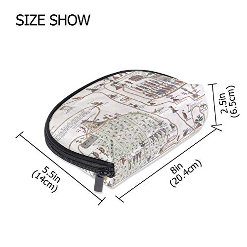 History Mesoamérica Mexico Azteca bolsa de maquillaje con forma de concha de mar bolsa de viaje práctica organizador de tolietry bolsa para mujer