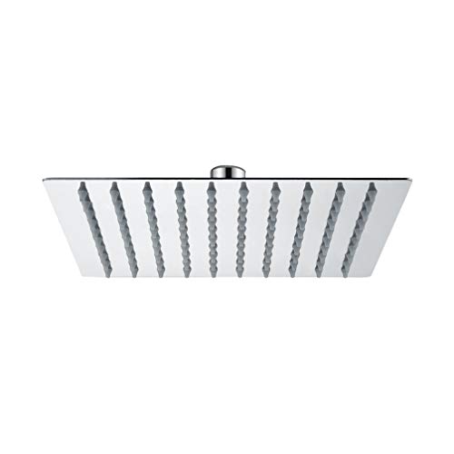 Ibergrif M20292 Rociador Cuadrado, Alcachofa de Ducha de Acero Inoxidable, Plata, 8 Pugladas, Diámetro de 20 cm