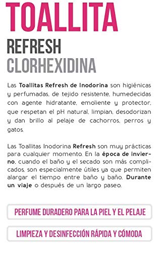 INODORINA PET100106 Toallitas Refresh Clorhexidina, 40 Unidades