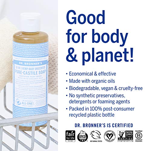 Jabón de castilla Dr. Bronner. Jabón de castilla con ingredientes orgánicos, 236 ml