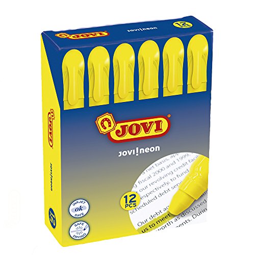 Jovi - Estuche, 12 marcadores con gel, color amarillo (1817)